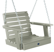 Sequoia single seat swing in eucalyptus on a white background.  