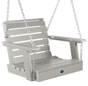 Sequoia single seat swing bench in harbor gray on a white background.  