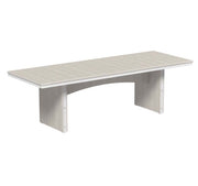 Birch and white urban dining table 3x8 rectangular on a white background.  