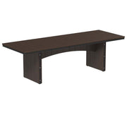 Brazilian walnut and black urban dining table 3x8 rectangular on a white background.  