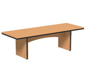 Cedar and black urban dining table 3x8 rectangular on a white background.  