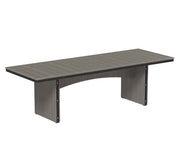 Coastal gray and black urban dining table 3x8 rectangular on a white background.  