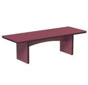 Cherrywood and black urban dining table 3x8 rectangular on a white background.  