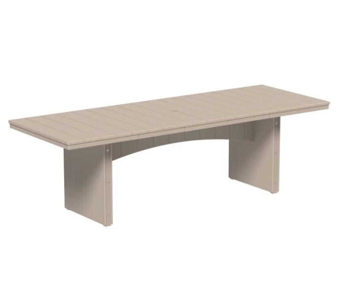 Weatherwood urban dining table 3x8 rectangular on a white background.  