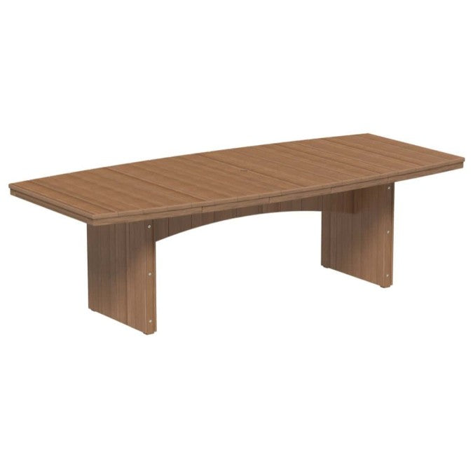 Antique mahogany urban dining table 4x8 oval on a white background.  