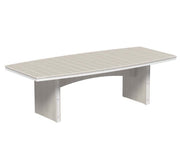 Birch and white urban dining table 4x8 oval on a white background.  