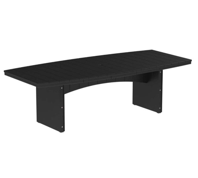 Black urban dining table 4x8 oval on a white background.  