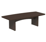Brazilian walnut urban dining table 4x8 oval on a white background.  