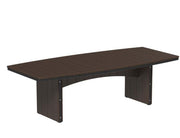 Brazilian walnut and black urban dining table 4x8 oval on a white background.  