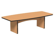Cedar and black urban dining table 4x8 oval on a white background.  