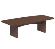 Chestnut brown urban dining table 4x8 oval on a white background.  