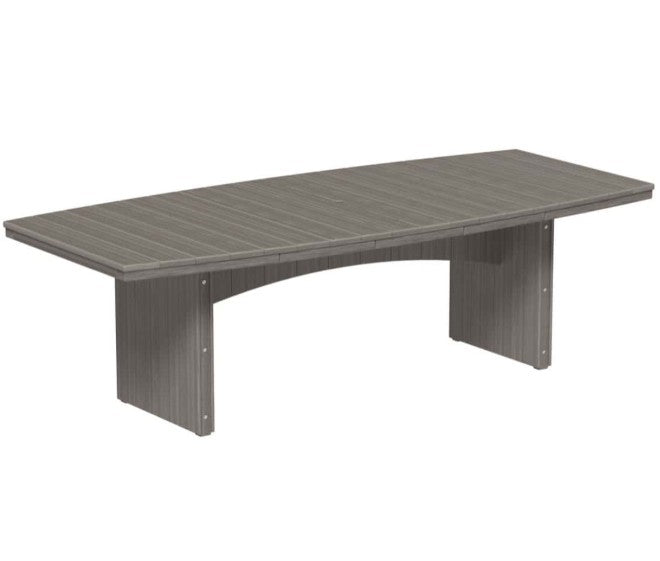 Coastal gray urban dining table 4x8 oval on a white background.  