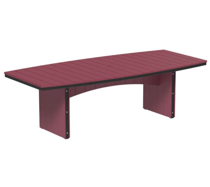 Cherrywood and black urban dining table 4x8 oval on a white background.  