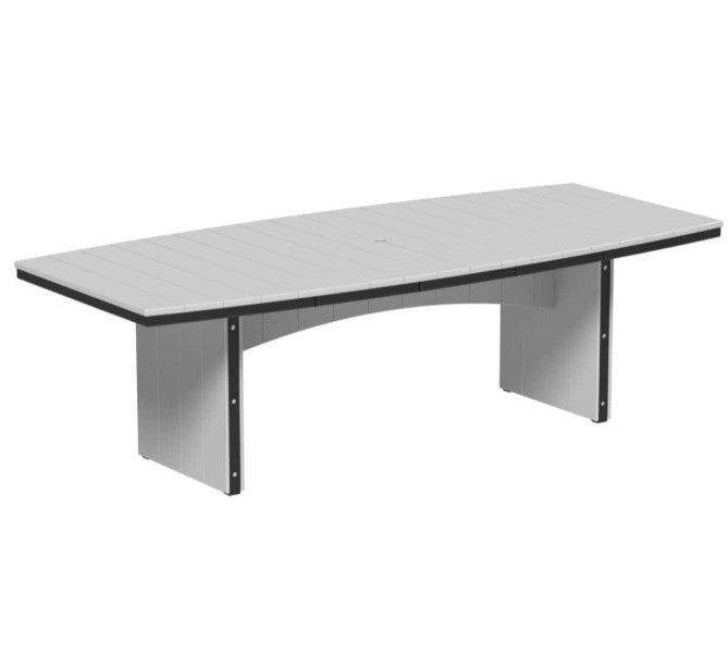dove gray and black urban dining table 4x8 oval on a white background.  