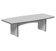 Dove gray and slate urban dining table 4x8 oval on a white background.  