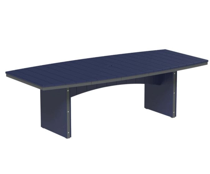Patriot blue and slate urban dining table 4x8 oval on a white background.  
