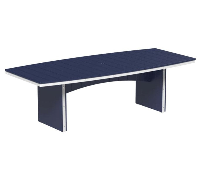 Patriot blue and white urban dining table 4x8 oval on a white background.  