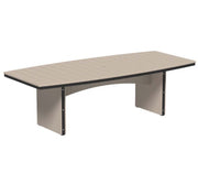 Weatherwood and black urban dining table 4x8 oval on a white background.  