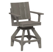 Swivel bar chair with a grayish-brown finish on a white background