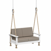 White / Marin Leatherette Ash Gray