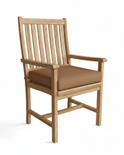 Wooden chair with a cushion on a white background